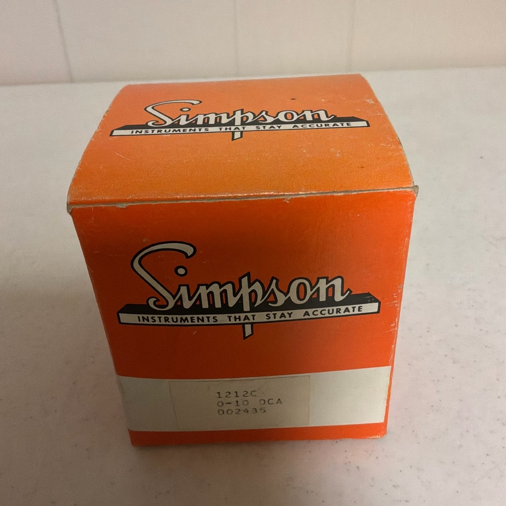 SIMPSON ELECTRIC MODEL 1212C DC AMMETER NEW IN OPEN BOX